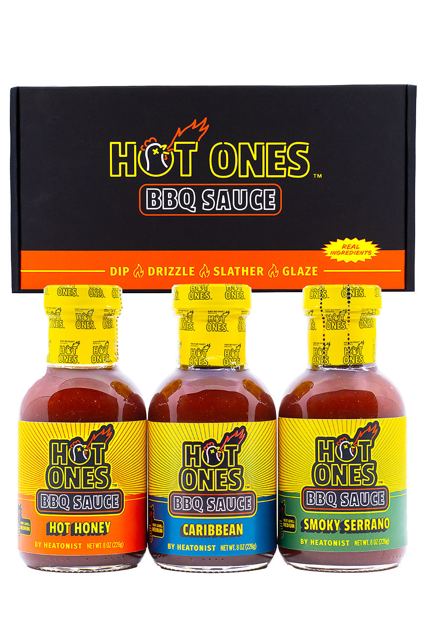 Hot Ones BBQ Trio Pack (Hot Honey / Caribbean / Smoked Serrano) G6