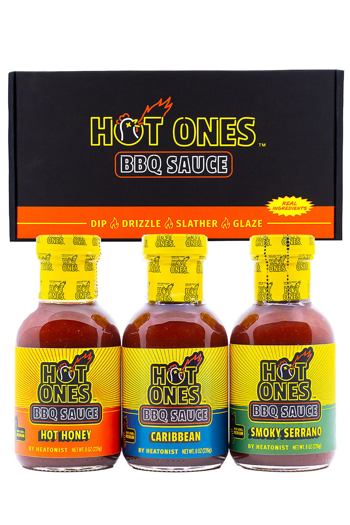 Hot Ones BBQ Trio Pack (Hot Honey / Caribbean / Smoked Serrano) G6